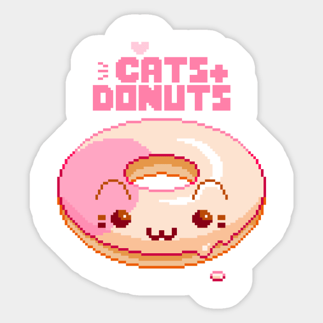 cats & donuts Sticker by pixelins